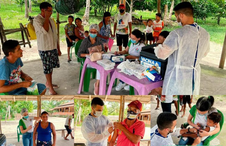 Vacinação na comunidade do Andiroba.