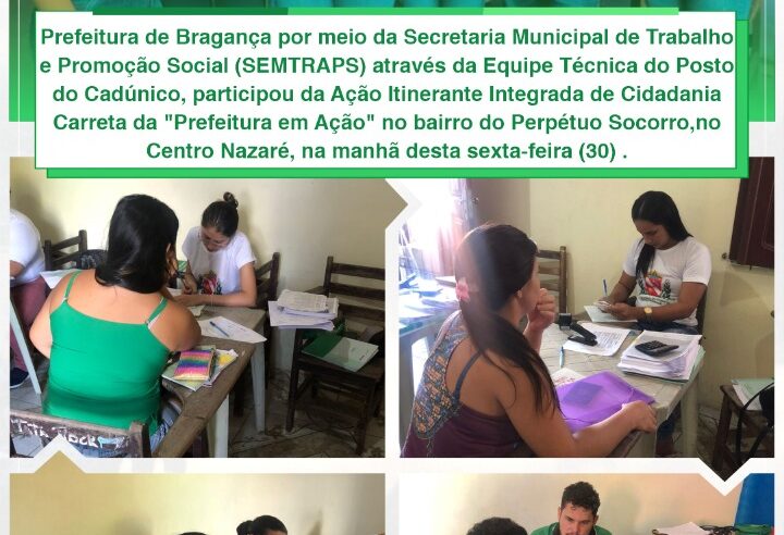 Ação Itinerante Integrada de Cidadania no bairro do Perpétuo Socorro.
