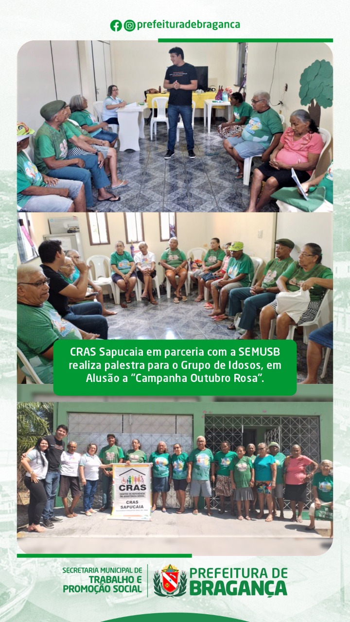 CRAS Sapucaia realiza palestra para o Grupo de Idosos.