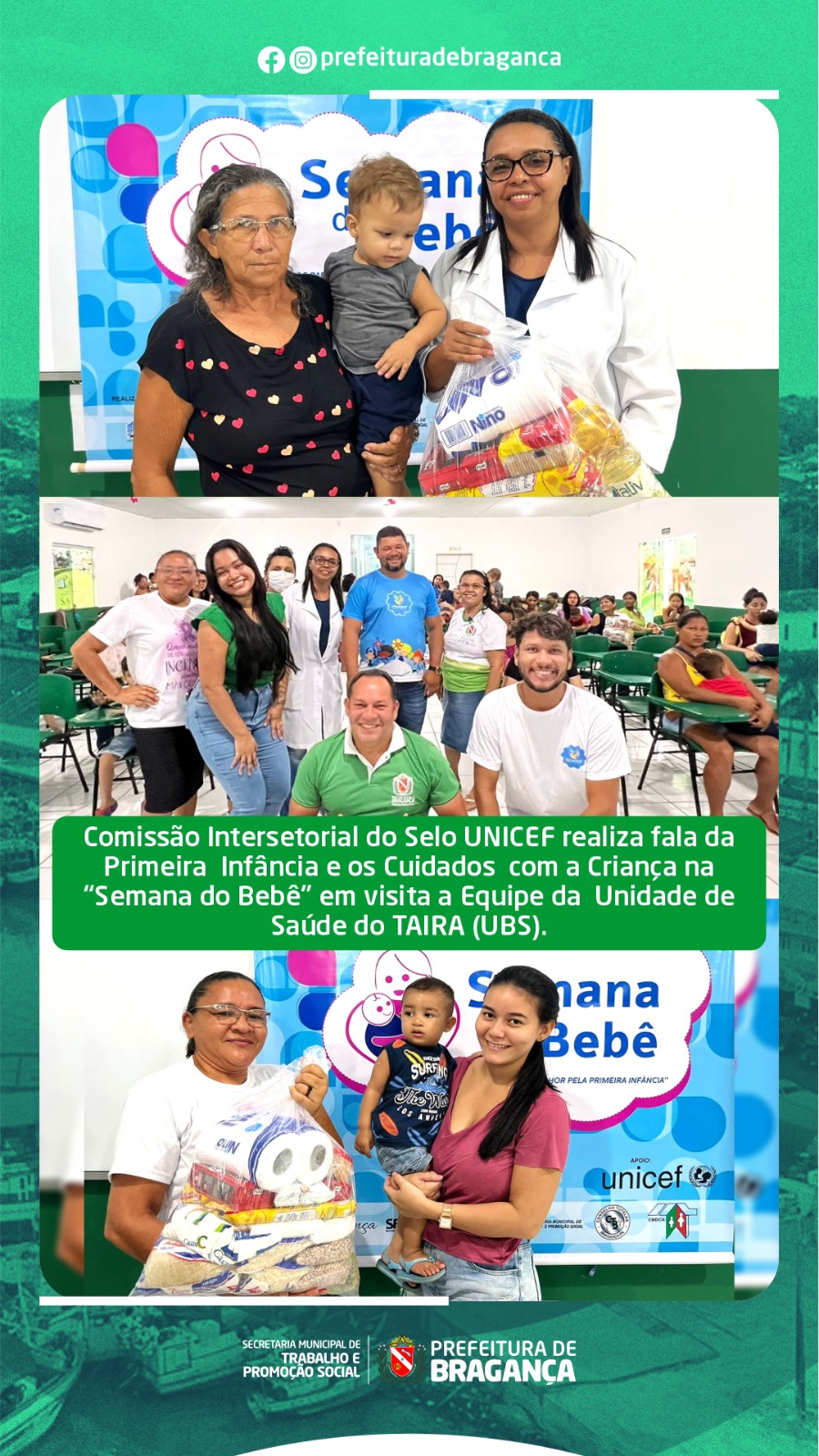 COMISSÃO INTERSETORIAL DO SELO UNICEF VISITA A EQUIPE DA UBS DO TAIRA.