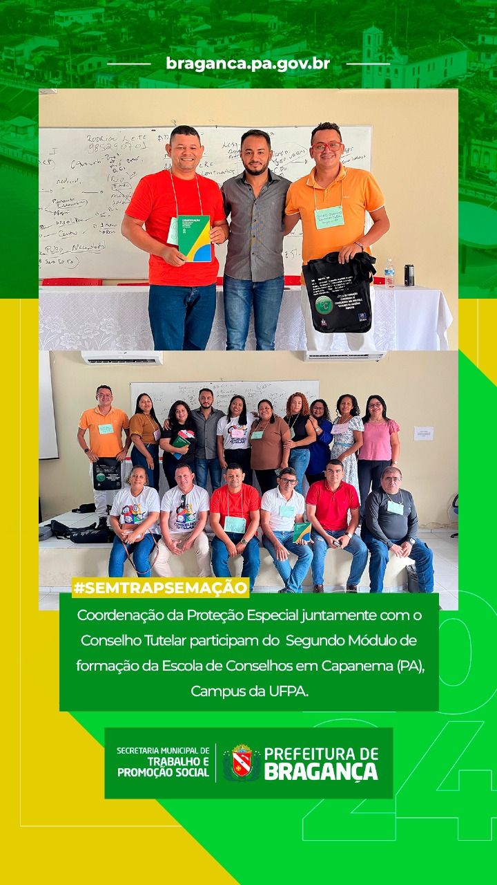 COORDENAÇÃO DA PROTEÇÃO ESPECIAL E CONSELHO TUTELAR PARTICIPAM DE FORMAÇÃO DA ESCOLA DE CONSELHOS.