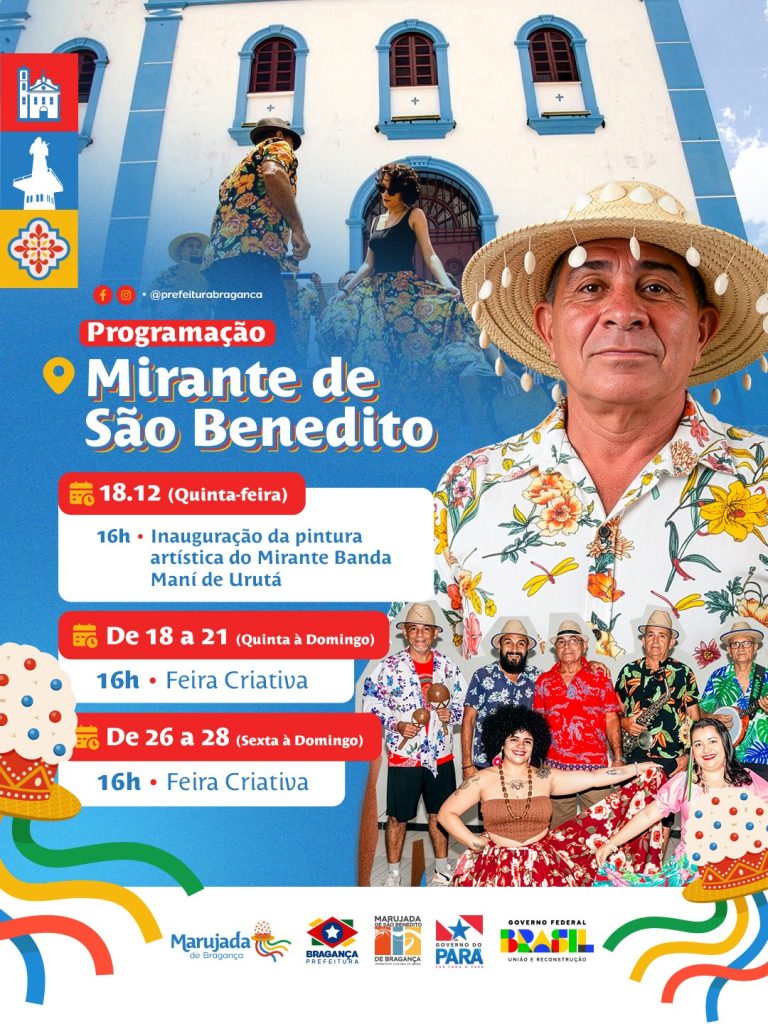 Programação cultural no Mirante de São Benedito valoriza arte, tradição e identidade bragantina
