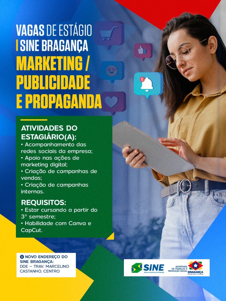 SINE Bragança oferece vagas de estágio para estudantes de Marketing e Publicidade