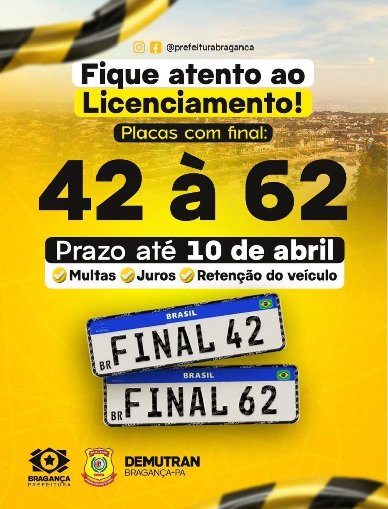 Prefeitura orienta motoristas sobre prazo de licenciamento de veículos em Bragança